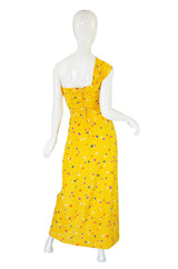 1970s Oscar De La Renta Silk Maxi Dress