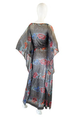 1970s Rare Metallic Missoni Caftan Gown