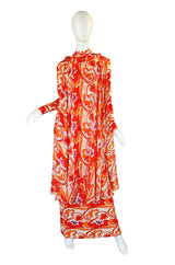 1970s Silk La Mendola Silk w Chiffon Skirt