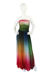 1970s Bill Blass Couture Ombre Gown