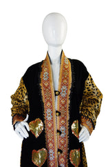 1980s Leopard & Velvet Moschino Couture Coat