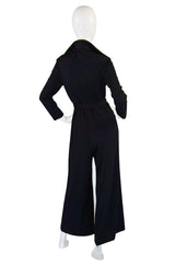1970s Lanvin Black Jersey Jumpsuit