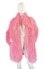 1970s Baby Pink Mongolian Fur Jacket