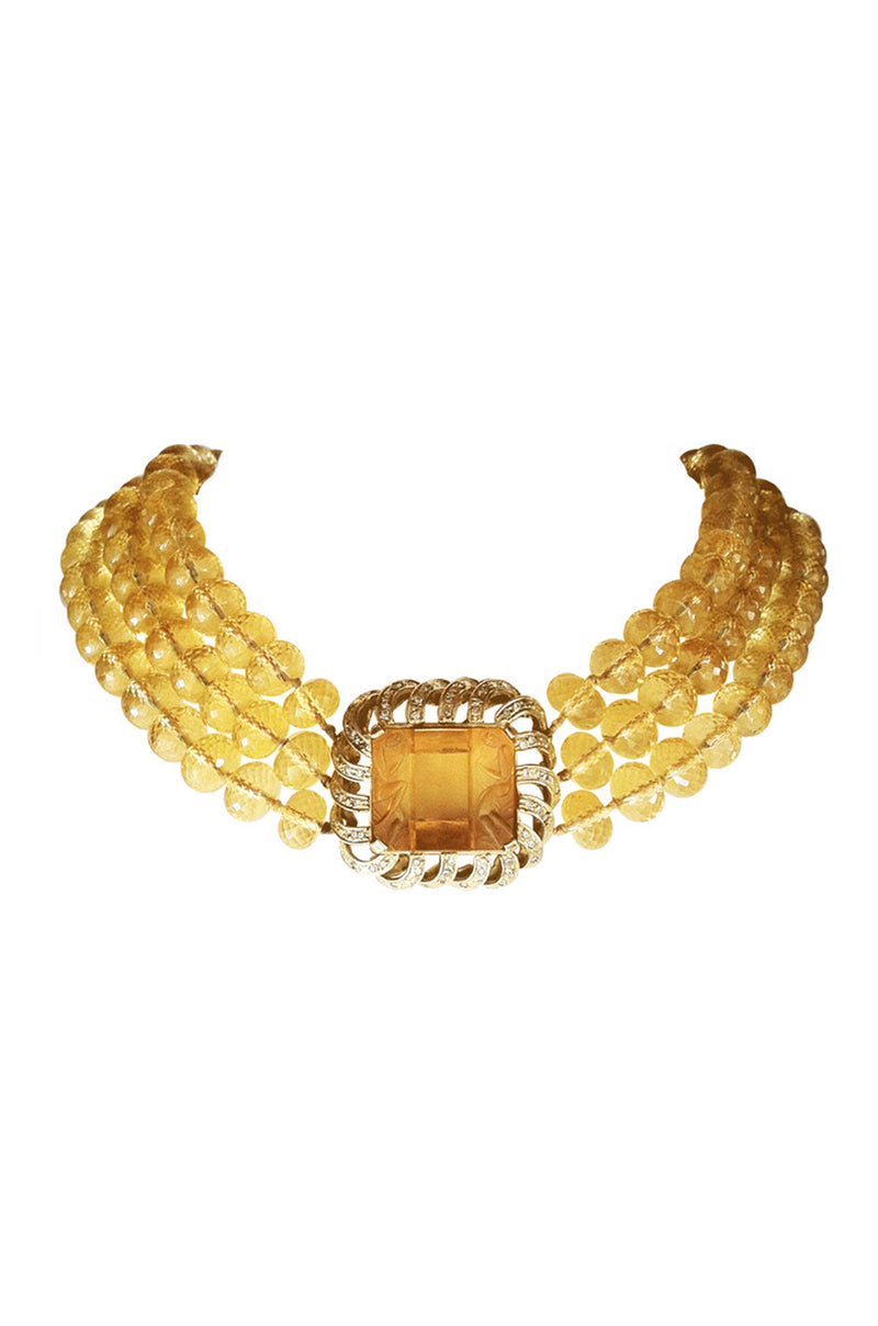 RENATO CIPULLO Gold Diamond Citrine Necklace