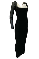 c.1990 Giorgio di Sant Angelo Black Stretch Net Multi Length Dress