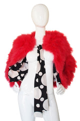 1970s Donald Brooks Cherry Feather Jacket