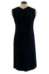 Minimalist Fall 2000 Chanel by Karl Lagerfeld Haute Couture Runway Look 11 Black Dress & Jacket Suit
