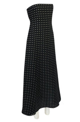 S/S 2000 Yves Saint Laurent by Alber Elbaz Black & White Strapless Dress