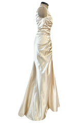 Dreamy Fall 2007 Christian Dior by John Galliano Champagne Silk Dress w Crystal Beading Detail