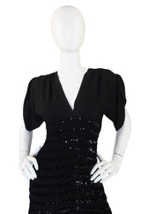 1983 Yves Saint Laurent Crepe & Sequin Dress