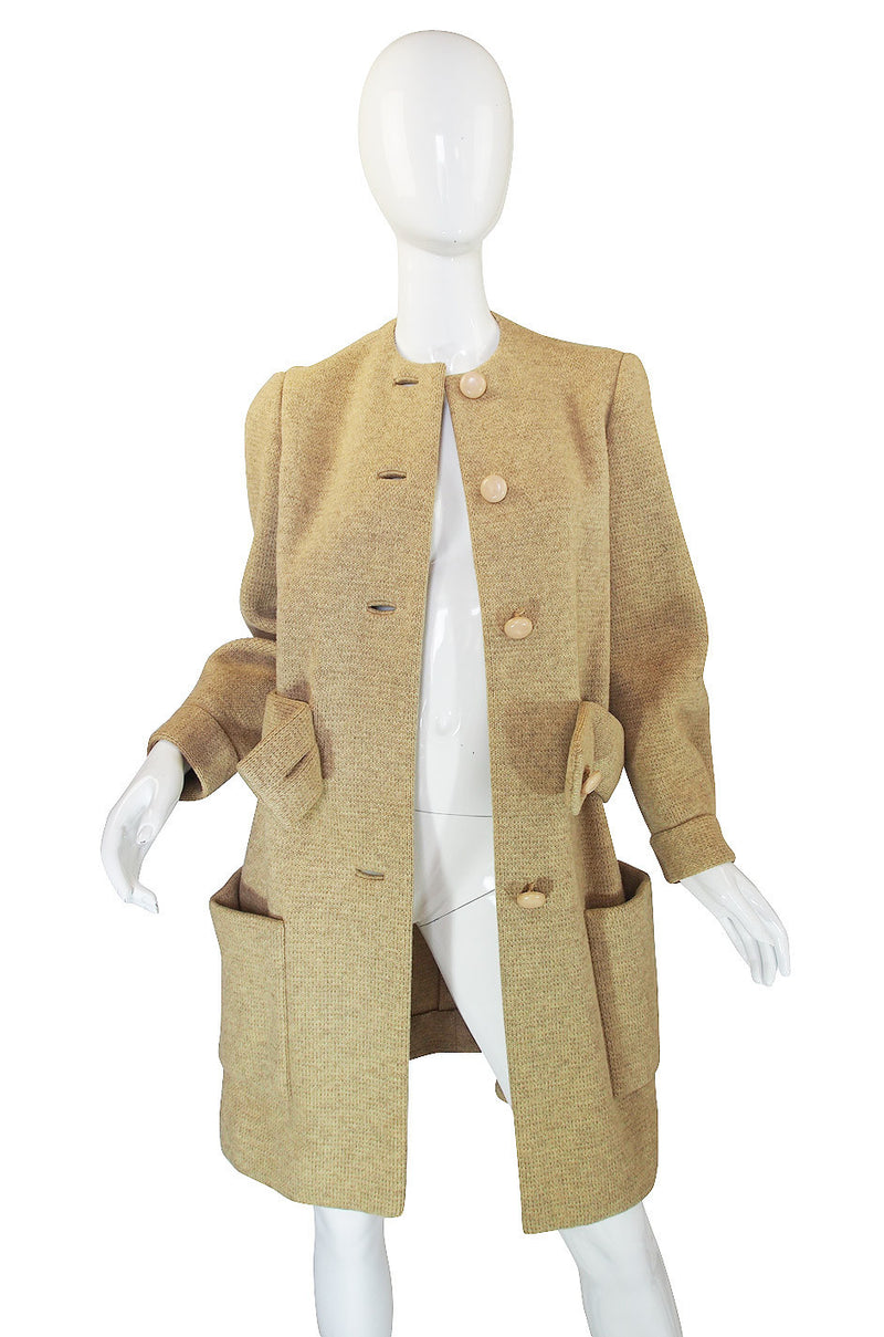 1950s Wool Norman Norell Camel Coat