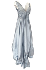 Spring 2007 John Galliano for Christian Dior Pale Blue Silk Voluminous Dress