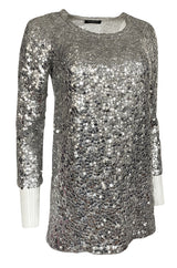 Spring 2008 Balmain by Christophe Decarnin Sequin Silver Tunic or Micro Mini