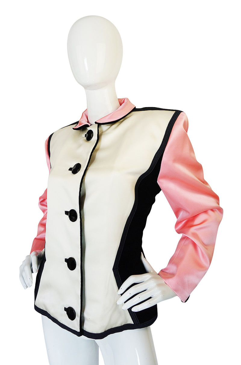 Fall 1988 Yves Saint Laurent Pink Color Block Jacket