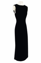 1980s Unlabeled Chanel Haute Couture Black Velvet Tabard w Silk Chiffon & Lace Under Skirt