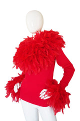 1980s Guy LaRoche Dramatic Feather Sweater