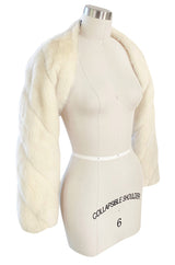 Fall 2004 Valentino Runway Documented Ivory Cream Mink Fur Shrug