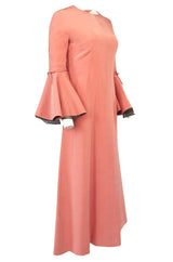 Documented 1960s Sybil Connolly 'Cream Puff' Extravagant Sleeve Dress