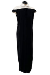 Superb Fall 2006 Chanel by Karl Lagerfeld Haute Couture Black Runway Dress w Shoulder Detailing