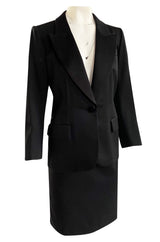 Iconic Fall 1996 Yves Saint Laurent True Haute Couture 'Le Smoking' Black Tuxedo Skirt Suit
