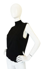 1990s Black Cashmere & Silk Knit Chanel Shell Top