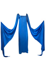 Fall 1978 Christian Dior Haute Couture Silk Satin Caped Sleeve Dress