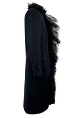Iconic Fall 2000 Chanel by Karl Lagerfeld Haute Couture Black Silk Tulle Ruffle Evening Coat