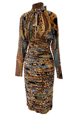 Ad Campaign Fall 2005 Versace by Donatella Versace Runway Silk Chiffon Backless Halter Dress