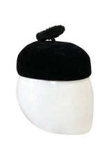 Rare c.1965 Halston for Bergdorf Goodman's Velvet Novelty Hat