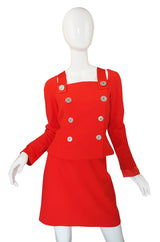 Documented S/S 1994 Gianni Versace Couture Red Military Suit