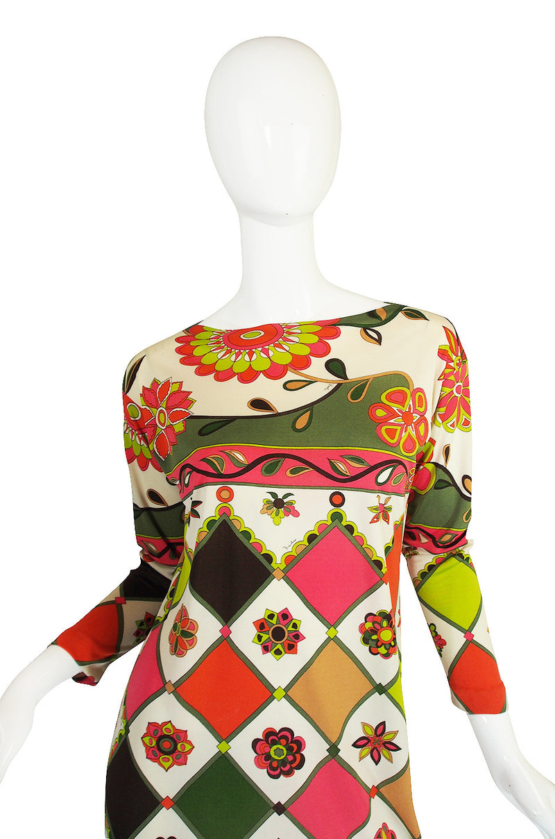 1960s Geometric & Floral Emilio Pucci Shift Dress