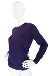 1990s Cashmere & Silk Chanel Purple Sweater