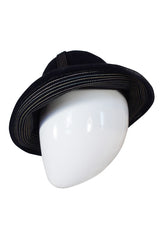 1970s Yves Saint Laurent Chic Blue Felt Fedora Hat