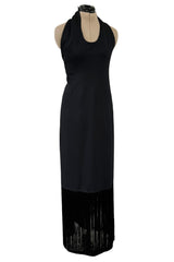 Iconic Fall 2017 Celine by Phoebe Philo Look 15 Runway Black Fringe Dress w Open Back