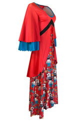 1971 Giorgio Sant' Angelo Medieval Collection Printed Jersey Dress