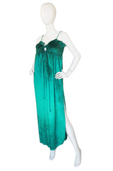 1970s Green Liquid Velvet Bill Tice Maxi