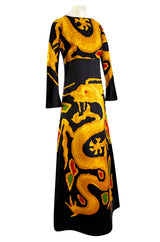 Spring 2001 Valentino Re-Edit of the Famous 1969 Haute Couture Printed Silk Dragon Dress