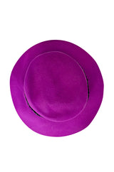 Wonderful c1997 Yves Saint Laurent Purple Felt Hat w Braided Band