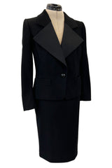 Documented Fall 2001 Yves Saint Laurent Haute Couture 'Le Smoking' Suit w Exaggerated Collar