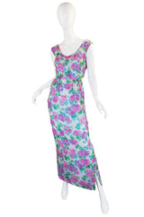 1960s Heavily Beaded Floral Malcolm Starr Dress