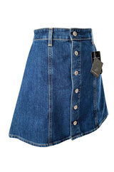 Spring 2015 Alexa Chung for AG Snap Front Denim Flare Skirt