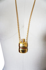 1960s Gucci Gold Plated Perfume Bottle Necklace