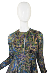 1960s Metallic Thread Keyhole Dress