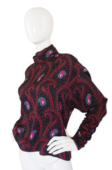 1980s Ungaro Silk Print Paisley Top