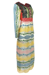 Resort 2016 Valentino Lace, Silk and Cotton Backless Patchwork Dress