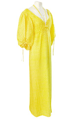 Fall 2016 Rosie Assoulin 'Holster' Bubble Sleeve Yellow Puff Fabric Tie Dress