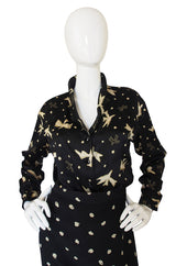 1980s Handpainted Ungaro Top & Skirt