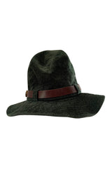 c. 2009 Balenciaga by Nicolas Ghesquière Deep Green Corduroy Hat