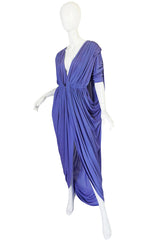 c1976 Rare Halston Draped Goddess Jersey Gown