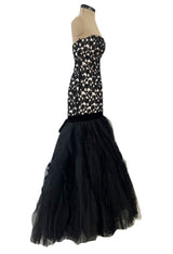 Fabulous Fall 2015 Oscar de la Renta Runway Look 51 Black & White Strapless Dress